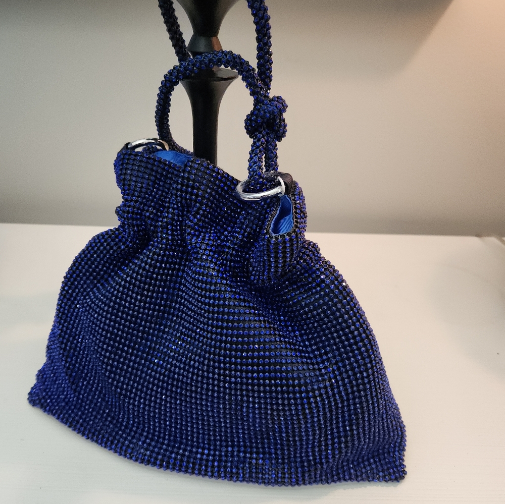 NWT Urban Expressions Larissa Evening Bag Blue Rhinestone ORG‎ $100